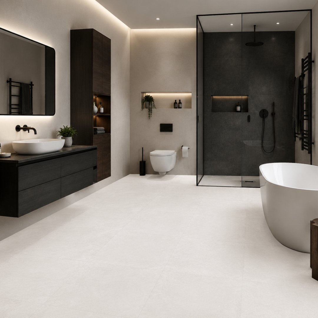 AL 1517 Plain and texture Bathroom Tiles - My Home Studio